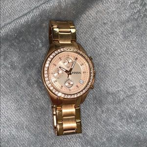 WOMENS ROSE GOLD FOSSIL WATCH